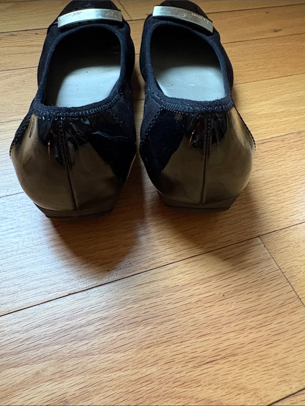 Anne Klein Sport Black Ballet Flats with Silver Toe Accent - Picture 4 of 5